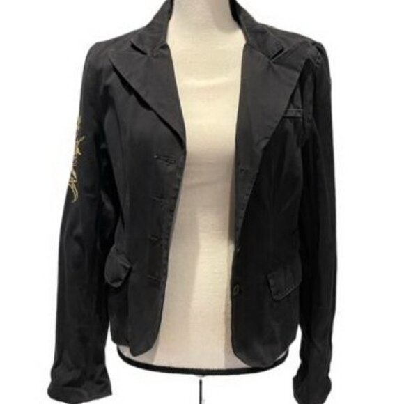 Da-Nang Cropped Black Embroidered Jacket - Picture 3 of 4